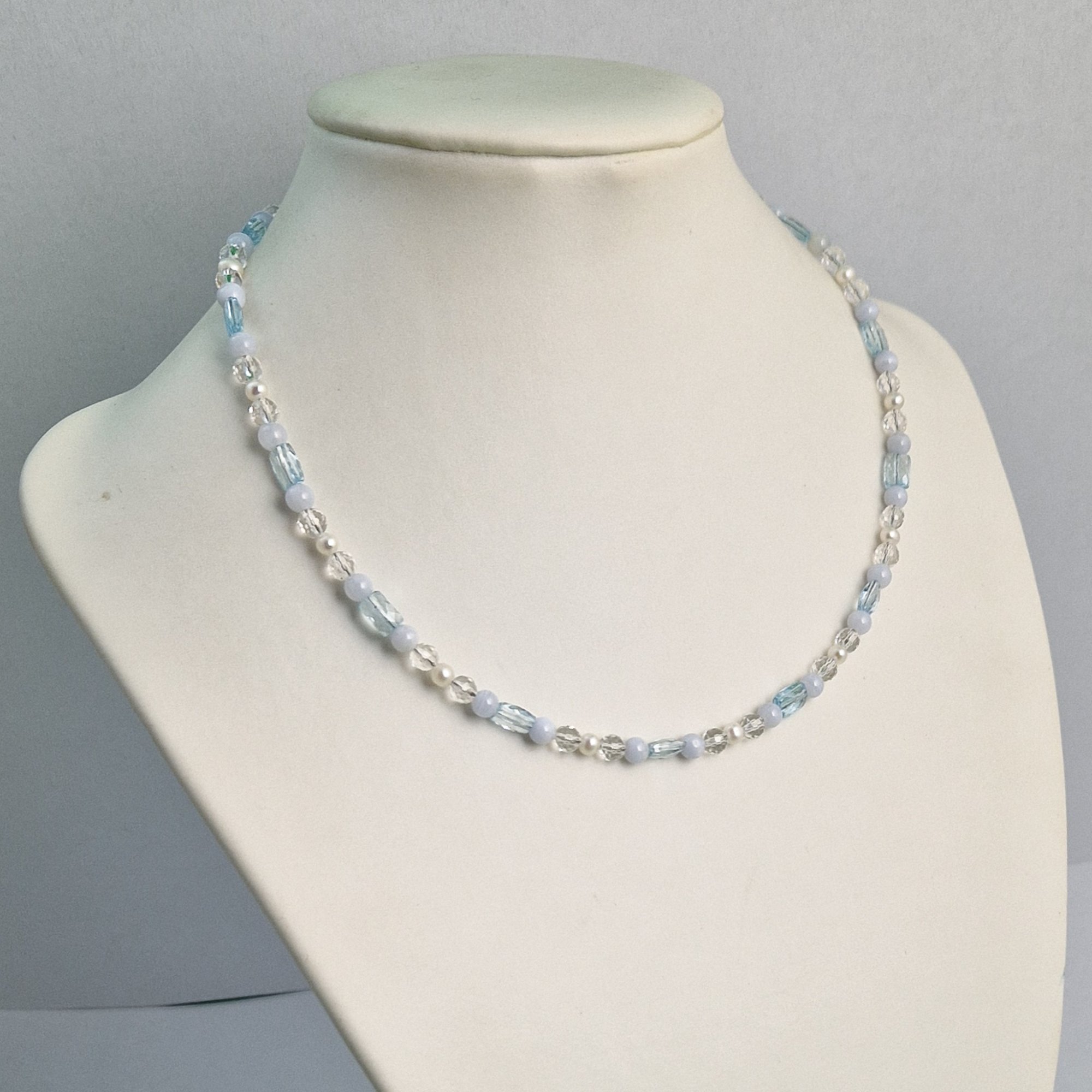 Collana Choker Donna Doppio Strato Perle Finte Bianche - Gioiello Moda Boh&eacute;mien