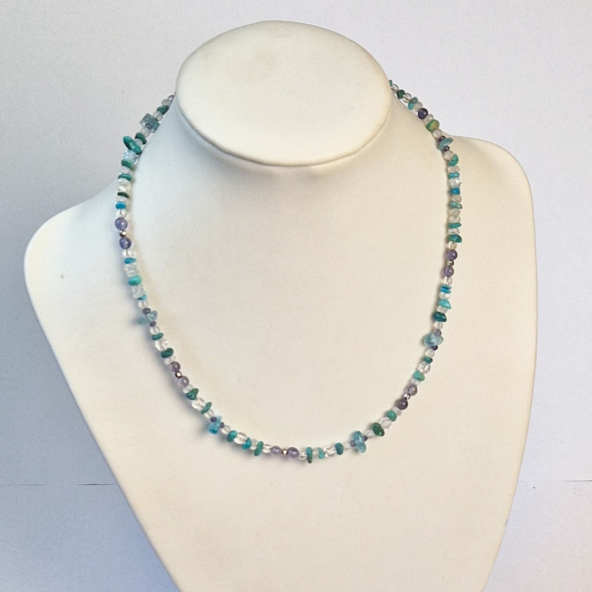 Collana Choker Bohémien A Strati Con Goccia Turchese E Perline Blu, Placcata Oro, Regalo Per Donna E Ragazza