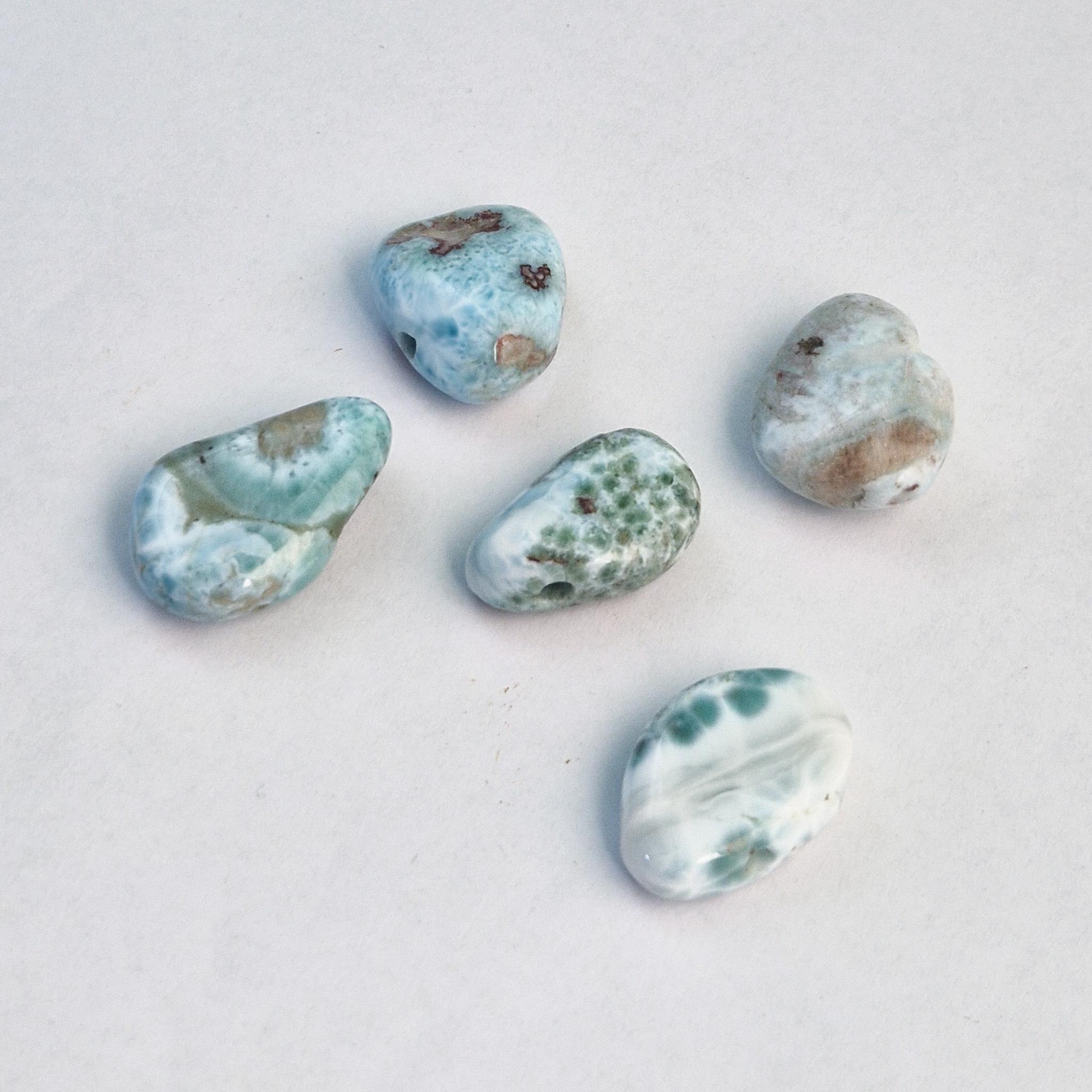 Larimar Santo Domingo Forma Quadra Piatta Sfaccettata Di 8x8 Mm 1 Filo 40 Cm