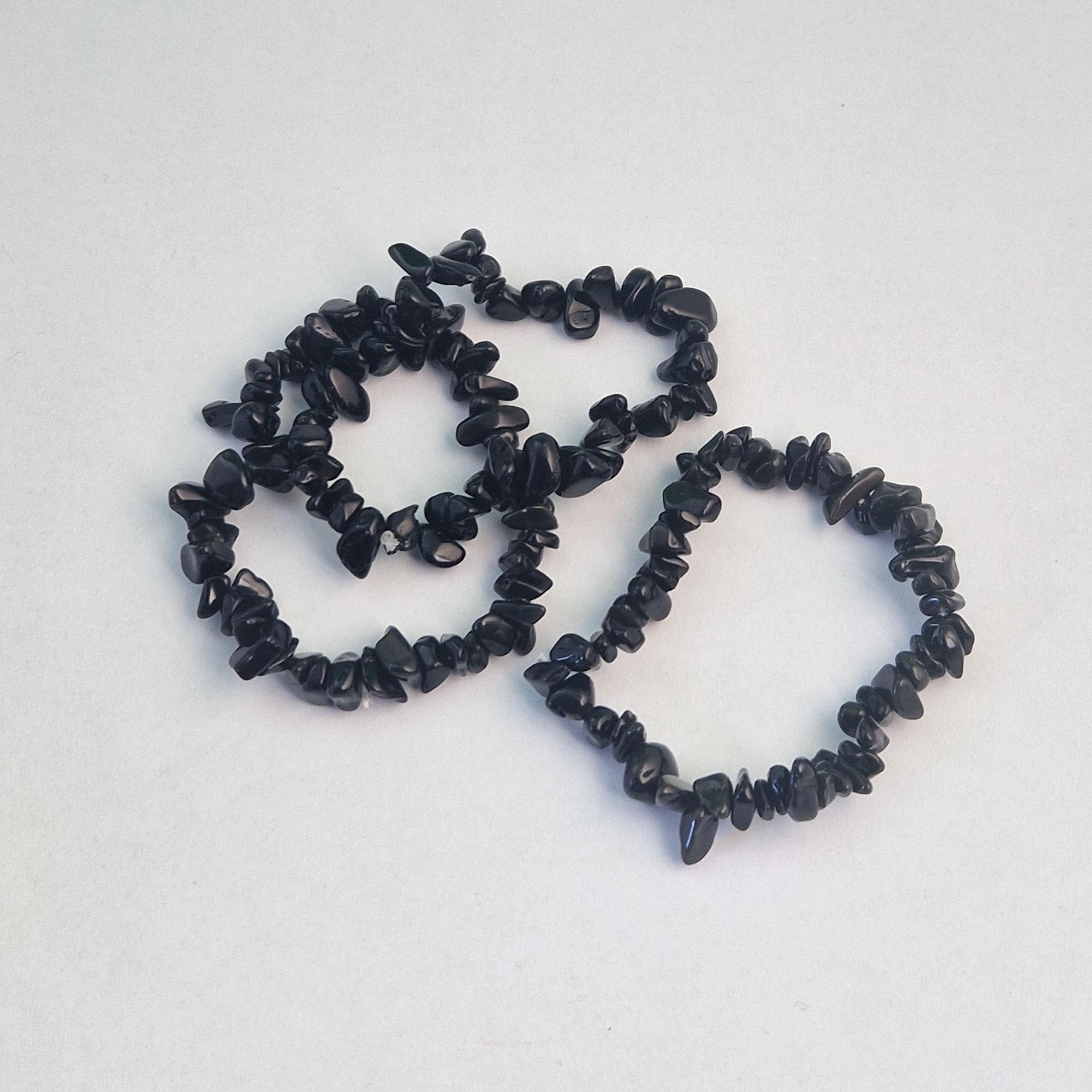 Bracciale Ossidiana Marrone, elastico, sfere 14mm - Bracciali elastici