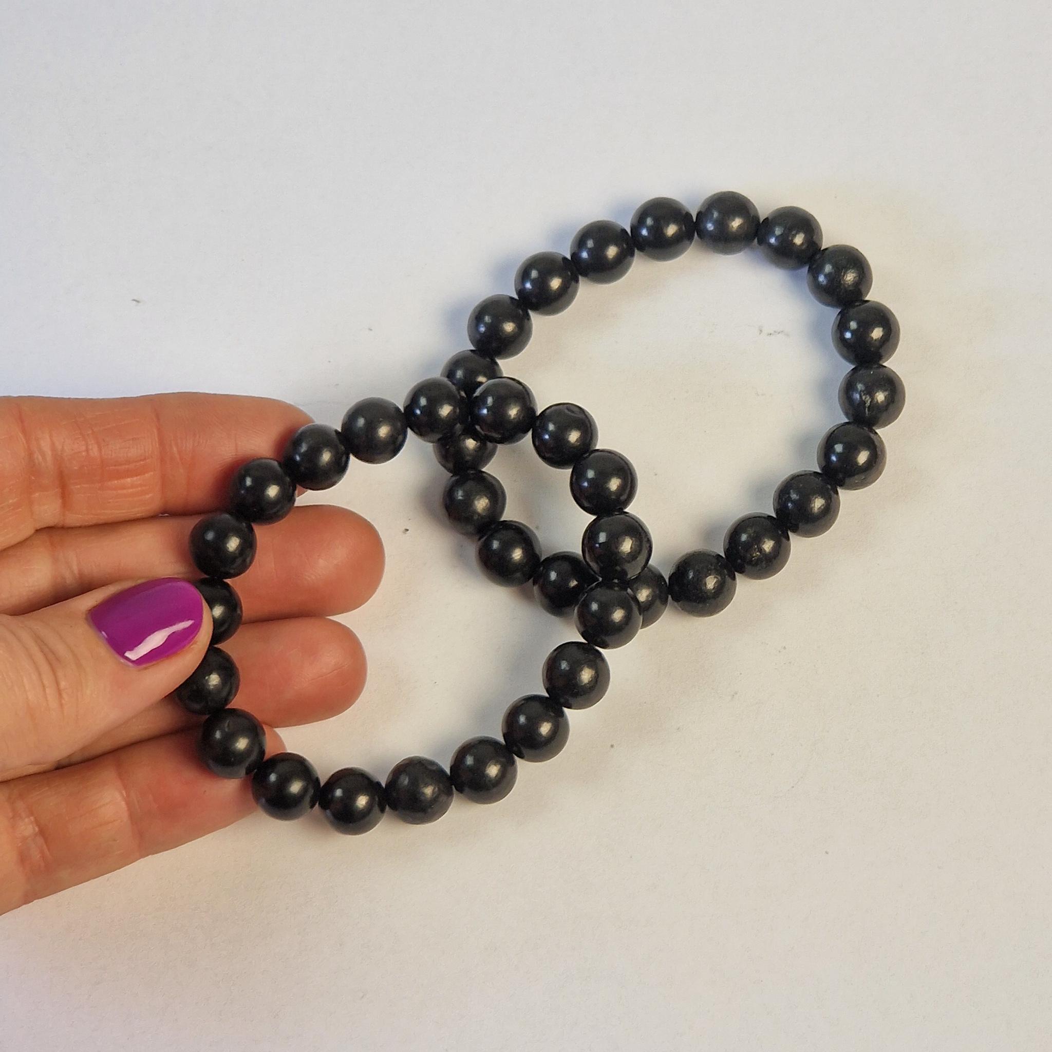 CHENYUE Bracciale Elastico Unisex In Pietra Naturale Llanite, Perline Da 10 Mm, Circonferenza Regolabile 16.5-18.3 Cm, Con Custodia In Flanella
