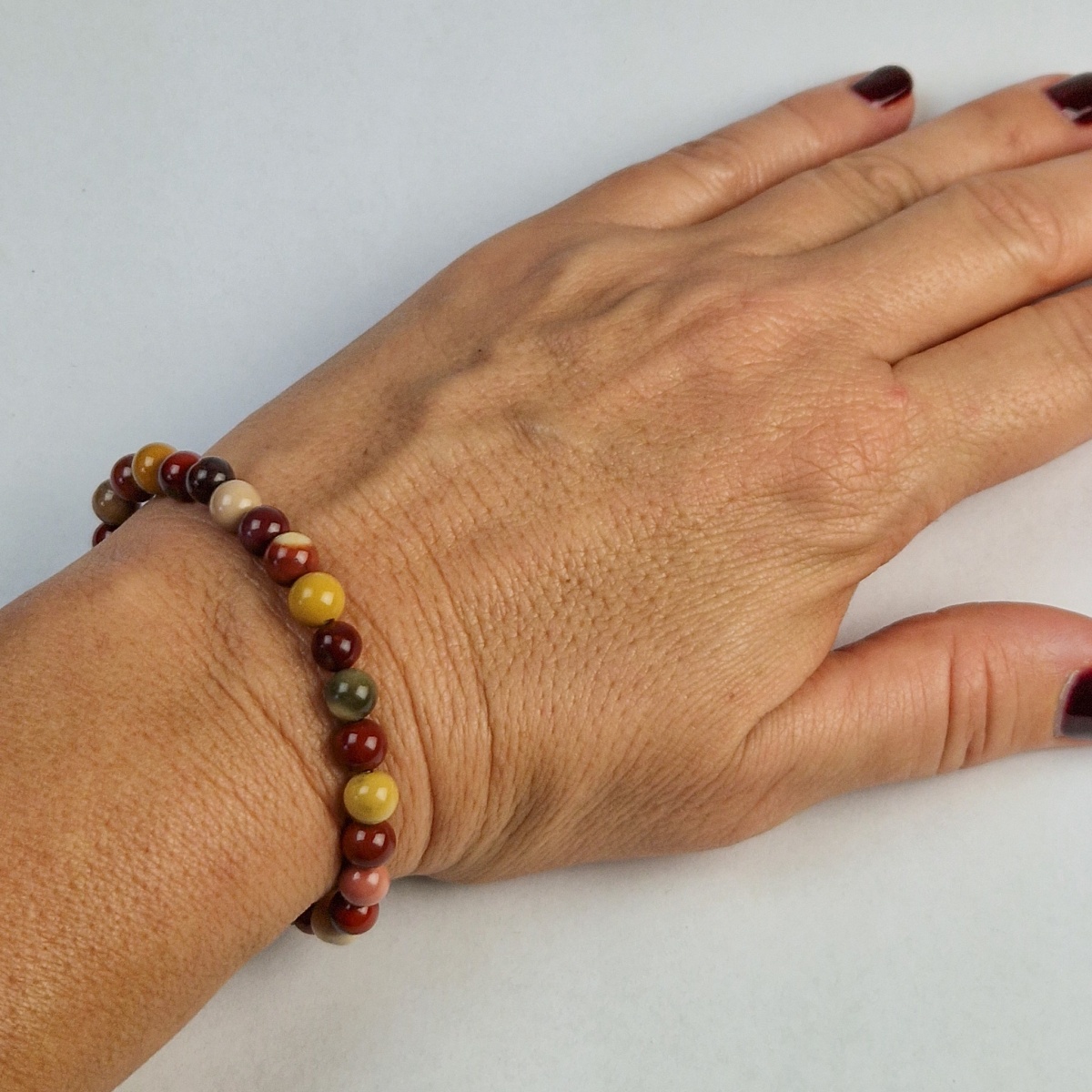 Set di 12 braccialetti di perline rosse Braccialetto elastico