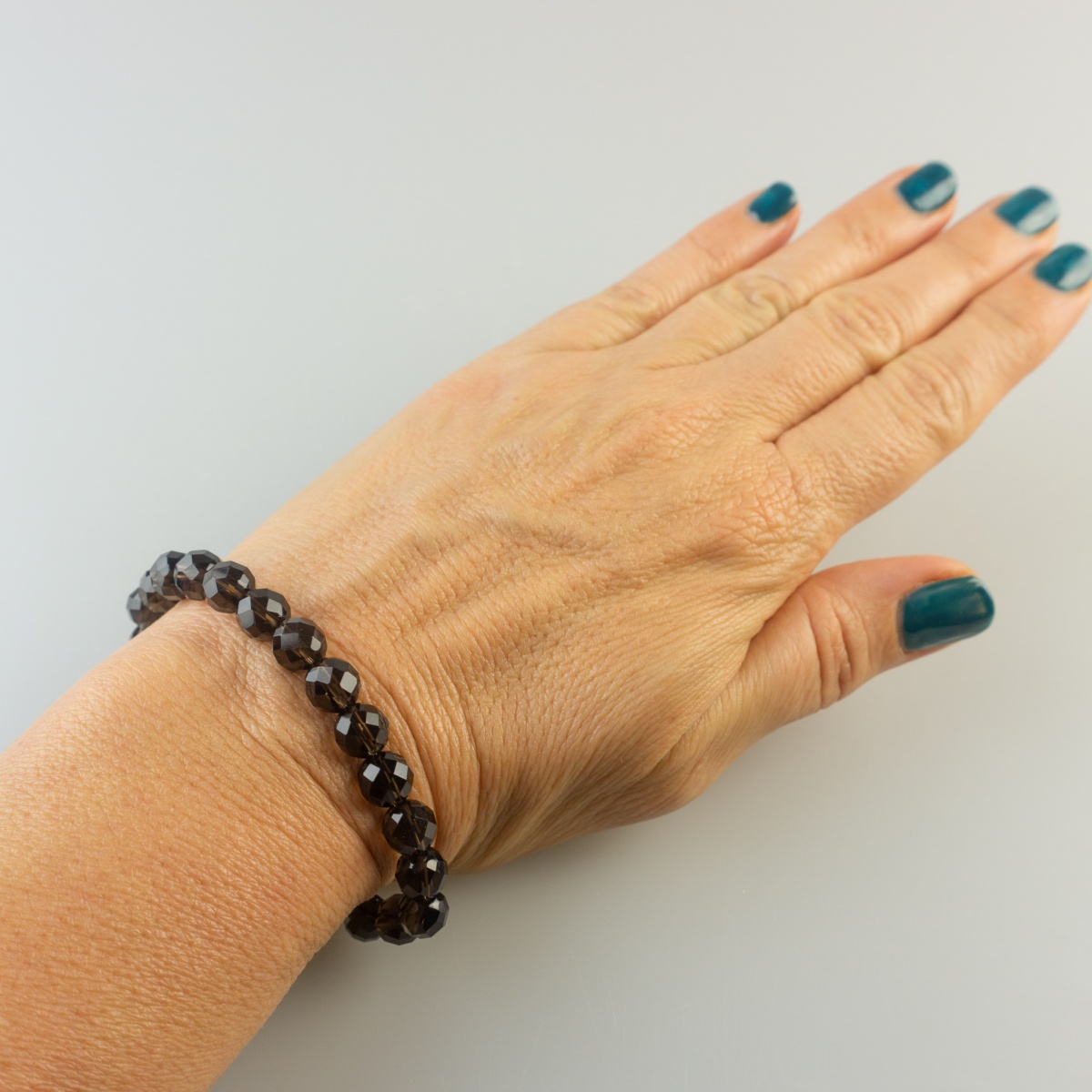 LES POULETTES BIJOUX Bracciale Elastico | Argento 925 Con Perline Sfaccettate | Gioiello Artigianale In Cofanetto