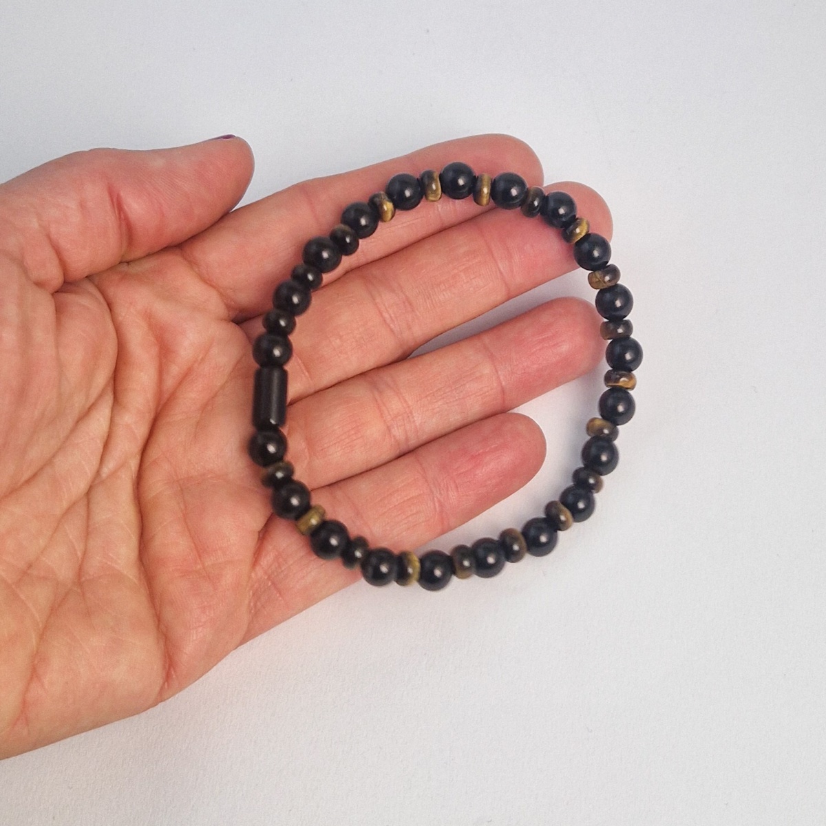 Braccialetto Ematite, Ossidiana e Occhio di Tigre - Prodotti Olistici Braccialetto Ematite, Ossidiana e Occhio di Tigre - Prodotti Olistici
