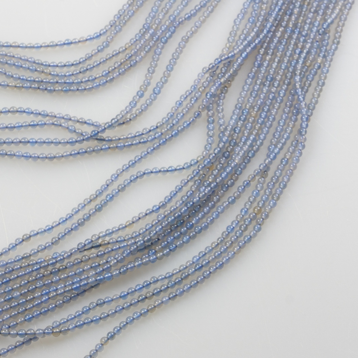 Perle Di Agata Fasciate Blu, Gemstone Round, Full Strand, 4mm 6mm 8mm - Foto 2