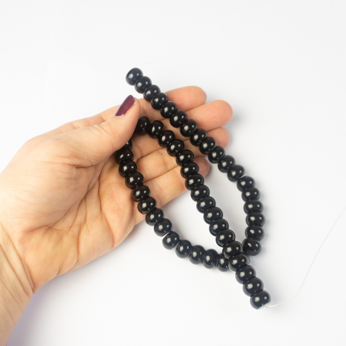 Perline sfaccettate rotonde in onice nero da 4 mm - Pietra naturale per la creazione di gioielli fai da te - Bracciale in macramè, collana, forniture per gioielli - Italia