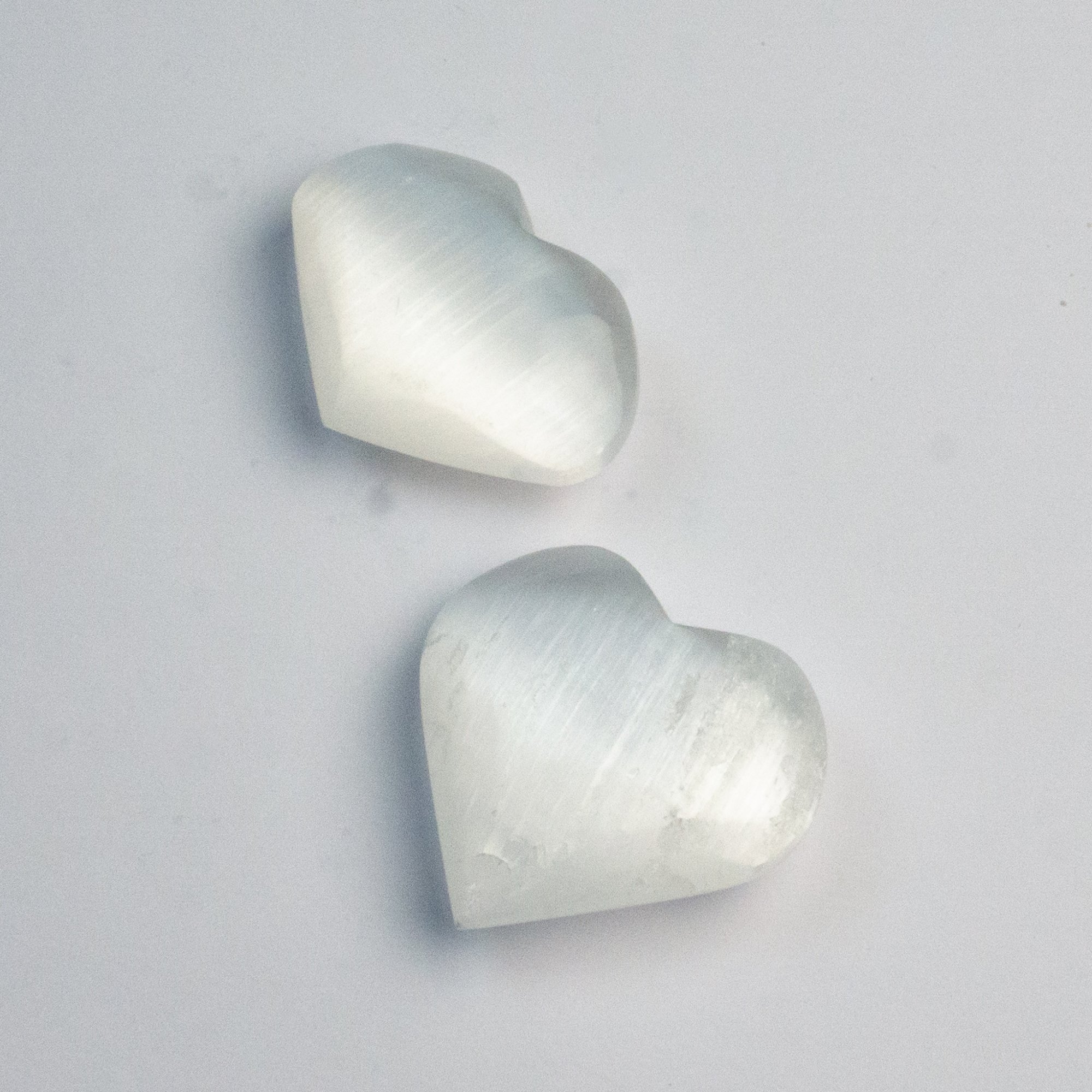 XL Cristallo Selenite Cuore Lucidato Pietra Palma Preoccupazione - Foto 6