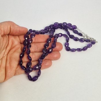 Collana Corta Ametista E Ag 925, Sfere Sfaccettate 14mm - Collane Corte - Foto 4