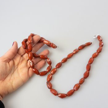 Collana con Diaspro rosso | 44 - 45 cm