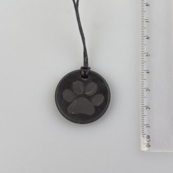 Ciondolo di Shungite con incisione Qua la zampa | pietra 3X0,3 cm 0,005 kg