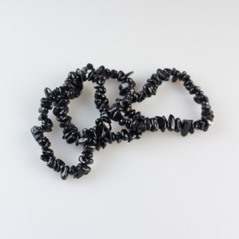 Bracciale elastico con chips Tormalina nera | 17/18,5 cm (XS-M)