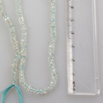 Filo Acquamarina a rondelle faccettate | lunghezza filo 40 cm, pietra 3 x 2 mm