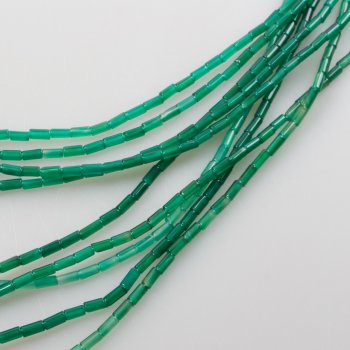 Filo Agata verde a tubetti | Lunghezza filo 40 cm, pietra 6 x 3 mm