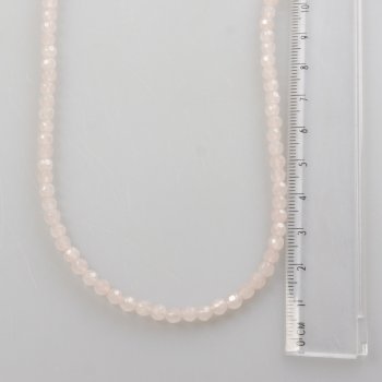 Filo Quarzo rosa faccettato | lunghezza filo 40 cm, pietra 4 mm