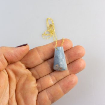 Ciondolo con Acquamarina | pietra 1,5 cm, catenina 45 cm 0,005 kg