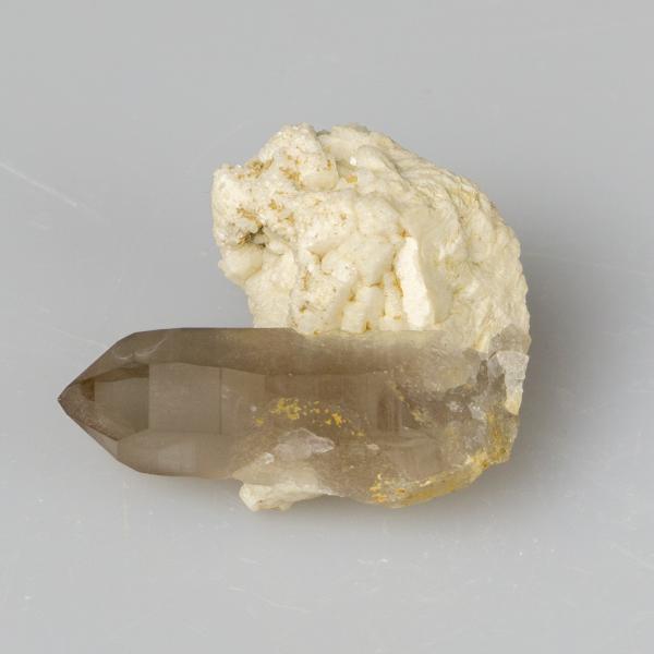 Cristallo di Quarzo fumé su Ortoclasio | 3,5X3X2 cm 0,015 kg
