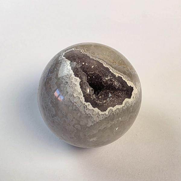 Sfera Agata con drusa Ametista | d 6,5 cm 0,380 kg