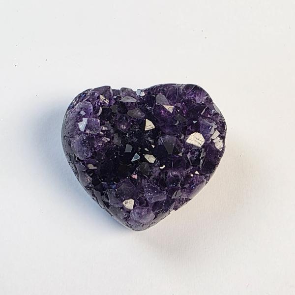 Cuore Ametista drusa | 6 x 5 x h3 cm 140 g