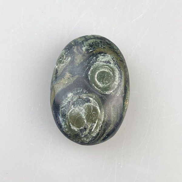 Burattato Diaspro Kabamba, Forma Lens, Amuleto | 3 x 2,5 x 1 cm
