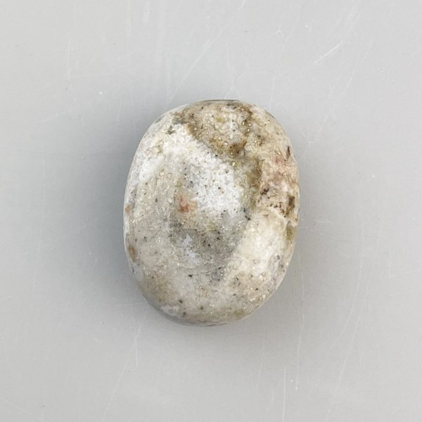 Burattato Diaspro Orbicolare, Forma Lens, Amuleto | 3 x 2,5 x 1 cm