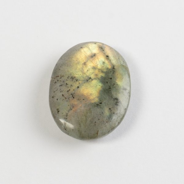 Burattato Labradorite, Forma Lens, Amuleto | 3 x 2,3 x 1 cm