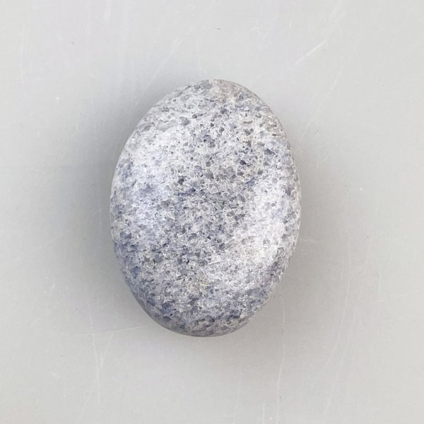Burattato Lazulite, Forma Lens, Amuleto | 3 x 2,5 x 1 cm