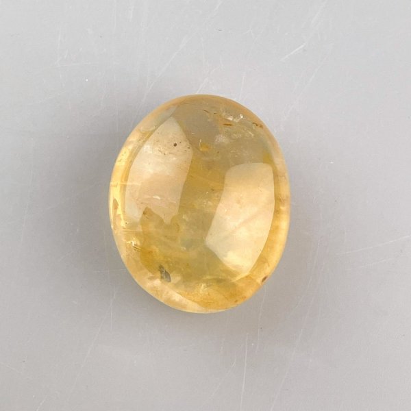 Burattato Quarzo ematoide giallo, Forma Lens, Amuleto | 3 x 2,5 x 1 cm