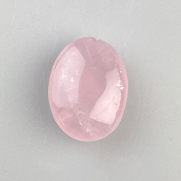 Burattato Quarzo rosa, Forma Lens, Amuleto | 3 x 2,5 x 1 cm