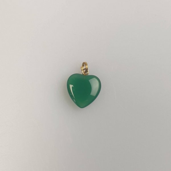 Ciondolo cuore in Agata verde