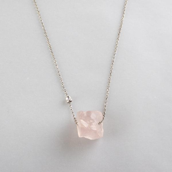 Collana Lolly Quarzo rosa | Lunghezza collana 67 cm, pietra 2X1,5 cm 0,012 kg