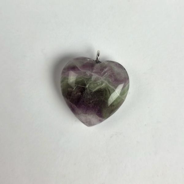 Ciondolo con Fluorite cuore | pietra 2 - 2,5 cm