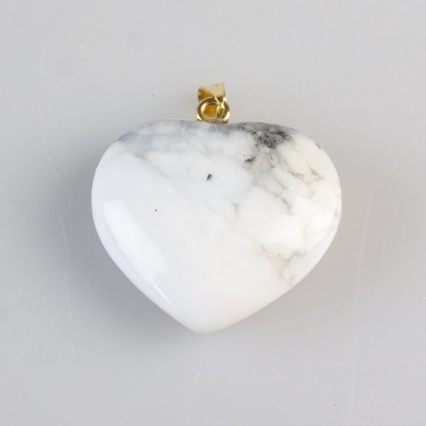 Ciondolo con Agata dendritica cuore | 4 x 3 cm