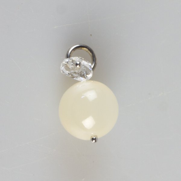 Ciondolo con Pietra di luna e quarzo diamantino | 1 cm