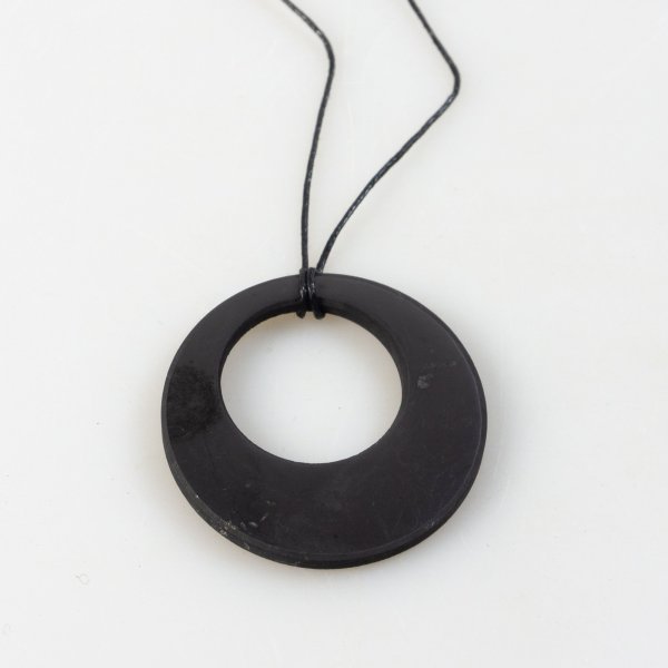 Ciondolo di Shungite Cerchio nel cerchio | pietra 5 cm