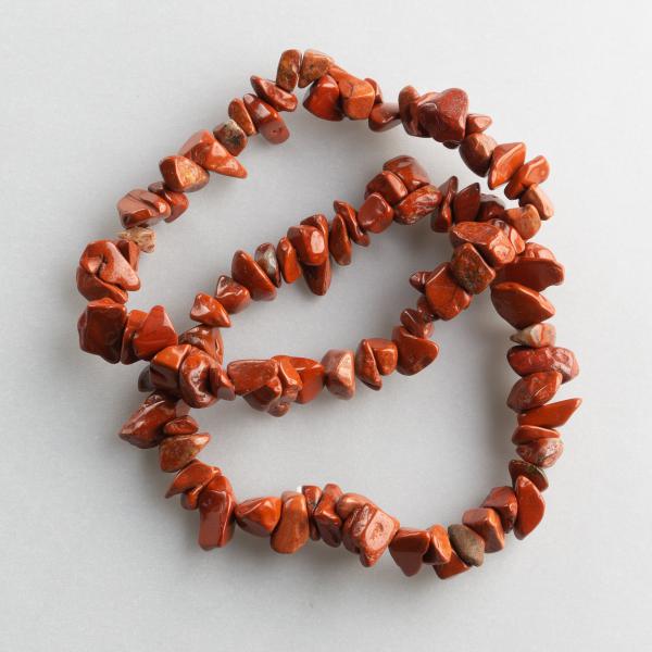 Bracciale elastico con chips Diaspro rosso | 17/18,5 cm 0,0015 kg
