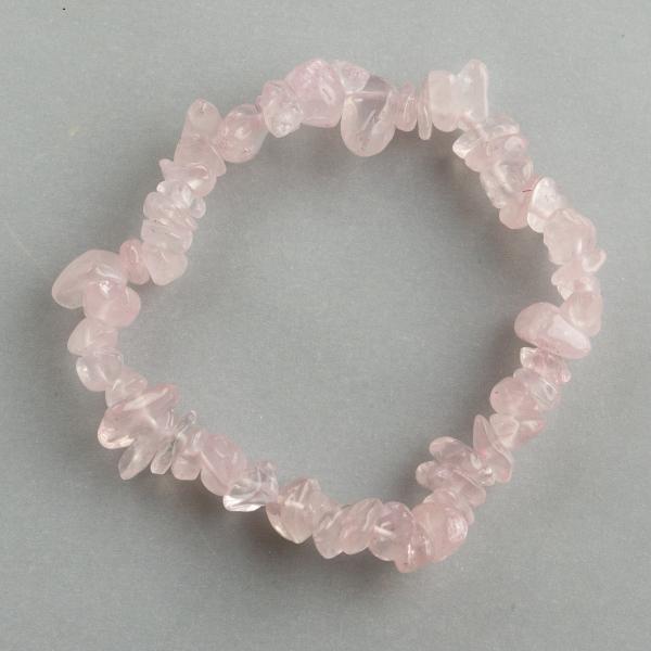 Bracciale elastico con chips Quarzo rosa | 17/18,5 cm (XS-M)