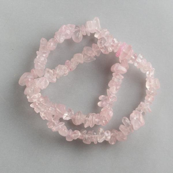 Bracciale elastico con chips Quarzo rosa | 17/18,5 cm 0,0015 kg