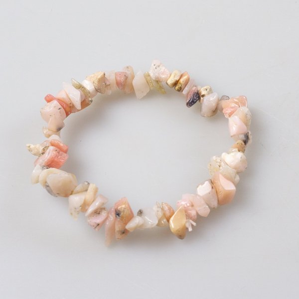 Bracciale elastico con chips Opale rosa | 17/18,5 cm (XS-M)