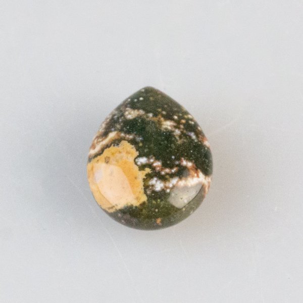 Goccia di Diaspro orbicolare, pietra forata | 1,6 x 1,4 cm