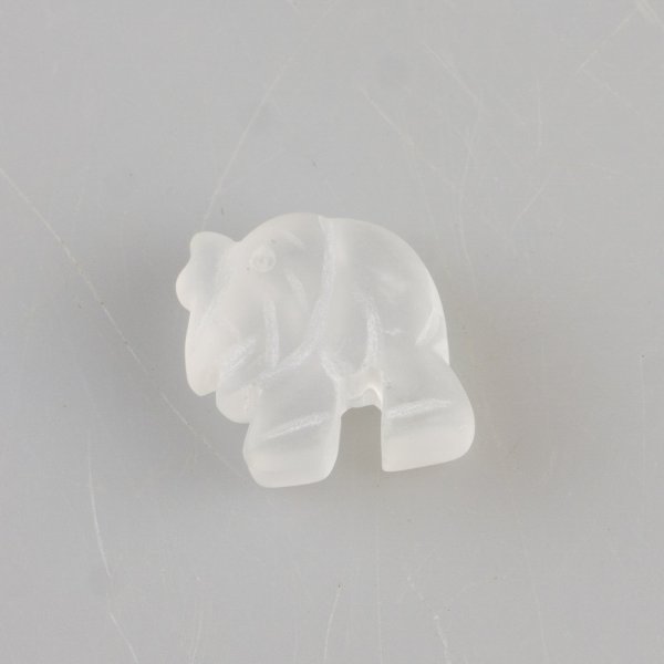 Elefante in Quarzo satinato, pietra forata | 1,5 x 1 cm