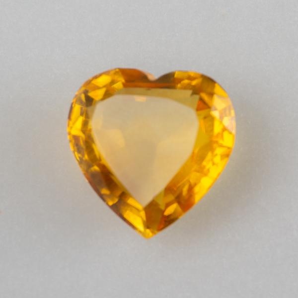 Pietra sfaccettata cuore Quarzo citrino | 18x18x9 mm 17,44 ct