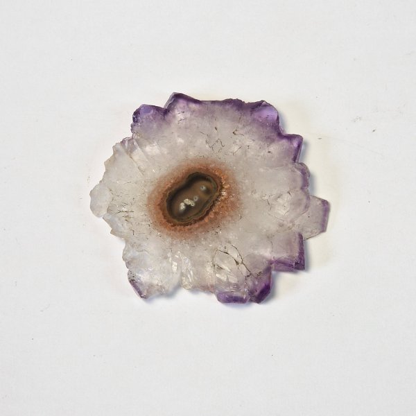 Fetta Stalattite, Fiore di Ametista | 7 x 6,5 x 0,5 cm