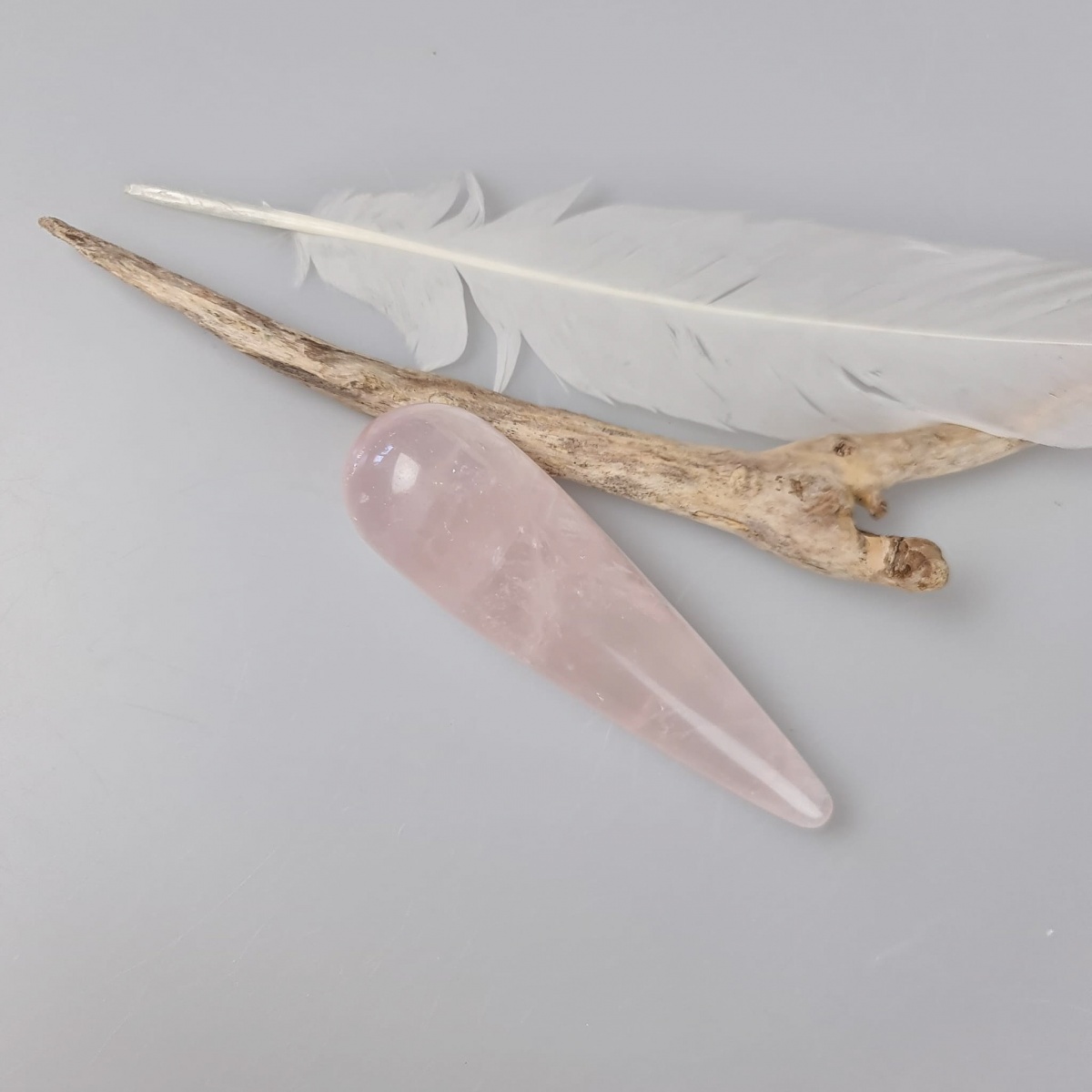 Punta per massaggi di Quarzo rosa | 10 x 3 cm